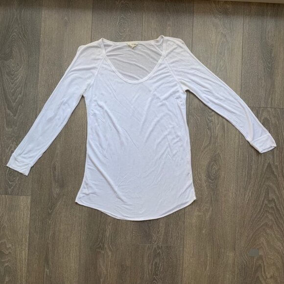 Aritzia Wilfred Free Baume Baseball T-shirt 3/4 Length Sleeve White Size XS - Picture 9 of 14